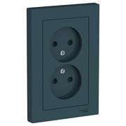 Systeme Electric AtlasDesign изумруд розетка без заземления, двойная, со шторками,16А, в сборе ATN000822