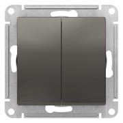 Systeme Electric AtlasDesign сталь переключатель 2-клавишный перекрестный, 2 x сх. 7, 10АХ, механизм ATN000973