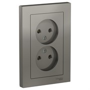 Systeme Electric AtlasDesign сталь розетка без заземления, двойная, 16А, в сборе ATN000920 Systeme Electric AtlasDesign сталь розетка без заземления, двойная, 16А, в сборе ATN000920