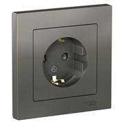 Systeme Electric AtlasDesign сталь розетка с заземлением, со шторками, 16А, в сборе ATN000944 Systeme Electric AtlasDesign сталь розетка с заземлением, со шторками, 16А, в сборе ATN000944