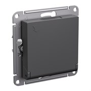 Systeme Electric AtlasDesign базальт розетка с заземлением, со шторками с крышкой, 16А, IP20, механизм ATN001446