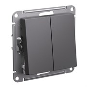 Systeme Electric AtlasDesign базальт переключатель 2-клавишный, сх.6/2, 10АХ, механизм ATN001465