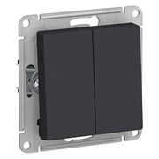 Systeme Electric AtlasDesign карбон выключатель 2-клавишный с самовозвратом, сх.2, 10А, механизм ATN001017