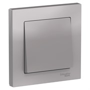 Systeme Electric AtlasDesign алюминий выключатель 1-клавишный сх.1, 10АХ, в сборе ATN000312