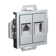 Systeme Electric AtlasDesign алюминий розетка двойная HDMI+RJ45, кат.5Е, механизм ATN000382 Systeme Electric AtlasDesign алюминий розетка двойная HDMI+RJ45, кат.5Е, механизм ATN000382