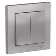 Systeme Electric AtlasDesign алюминий выключатель 2-клавишный сх.5, 10АХ, в сборе ATN000352 Systeme Electric AtlasDesign алюминий выключатель 2-клавишный сх.5, 10АХ, в сборе ATN000352