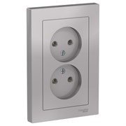 Systeme Electric AtlasDesign алюминий розетка без заземления, двойная, 16А, в сборе ATN000320 Systeme Electric AtlasDesign алюминий розетка без заземления, двойная, 16А, в сборе ATN000320