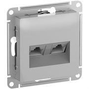 Systeme Electric AtlasDesign Алюминийрозетка двойная комп RJ45+RJ45, кат.6А, механизм ATN000388 Systeme Electric AtlasDesign Алюминийрозетка двойная комп RJ45+RJ45, кат.6А, механизм ATN000388