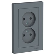 Systeme Electric AtlasDesign грифель розетка без заземления, двойная, со шторками,16А, в сборе ATN000722