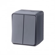 Systeme Electric AtlasDesign Profi54 наружный антрацит выключатель 2-клавишный 10 АХ ATN544051