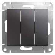 Glossa графит выключатель 3-клавишный, сх.3, 10AX GSL001331