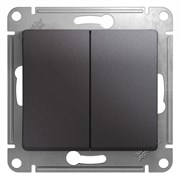 Glossa графит выключатель 2-клавишный, сх.5, 10AX GSL001351