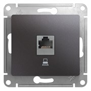Glossa графит розетка компьютерная RJ45 кат.5E GSL001381K