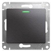 Glossa графит переключатель 1-клавишный с подсветкой, сх.6а,10AX GSL001363