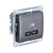 Glossa графит USB розетка тип-C 65W высокоскоростная зарядка QC, PD, механизм GSL001327
