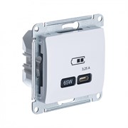 Glossa Белый USB розетка тип-С 65W высокоскоростная зарядка QC, PD, механизм GSL000127