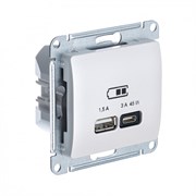 Glossa перламутр USB розетка A + тип-C 45W высокоскоростная зарядка QC, PD, механизм GSL000629
