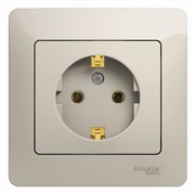 Glossa молочный розетка с заземлением, (в сборе) GSL000942