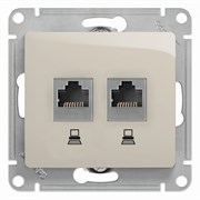 Glossa молочный розетка 2-ая компьютерная RJ45+RJ45, кат.5E GSL000985KK