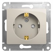 Glossa молочный розетка с заземлением, со шторками GSL000945