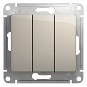 Glossa молочный выключатель 3-клавишный, сх.3, 10AX GSL000931