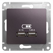 Glossa сиреневый туман розетка USB 5В/2,1А, 2х5В/1,05мА GSL001433