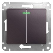 Glossa сиреневый туман выключатель 2-клавишный с подсветкой, сх.5а, 10AX GSL001453