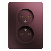Glossa баклажановый розетка 2-ая без заземления (в сборе) GSL001120
