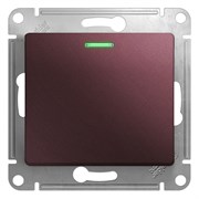 Glossa баклажановый выключатель 1-клавишный с подсветкой, сх.1а, 10AX GSL001113