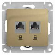 Glossa титан розетка 2-ая компьютерная RJ45+RJ45, кат.5E GSL000485KK