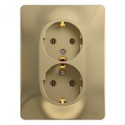 Розетка 2-м СП Glossa 16А IP20 с заземл. в сборе титан SE GSL000424 pe555400