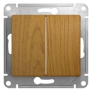 Glossa дерево дуб выключатель 2-клавишный, сх.5, 10АХ GSL000551