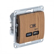 Glossa дерево дуб USB розетка тип-C 65W высокоскоростная зарядка QC, PD, механизм GSL000527