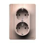Systeme Electric Glossa РОЗЕТКА двойная с заземлением, 16А, в сборе, СОСНА GSL001524