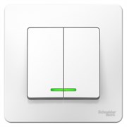 Blanca внутренняя белый выключатель 2-клавишный с подсветкой, 10А, 250B BLNVS010511 Blanca внутренняя белый выключатель 2-клавишный с подсветкой, 10А, 250B BLNVS010511