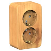 Blanca наружняя ясень розетка 2-ая с заземлением, со шторками, 16А, 250В BLNRA011205 Blanca наружняя ясень розетка 2-ая с заземлением, со шторками, 16А, 250В BLNRA011205