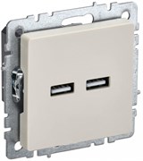 IEK Brite Base бежевый  розетка USB A+A 3,1А BR-U21-D31-K10