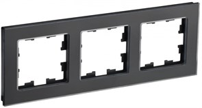 IEK Brite Decor чёрный матовый стекло рамка 3 места BR-M32-G-31-K02 IEK Brite Decor чёрный матовый стекло рамка 3 места BR-M32-G-31-K02