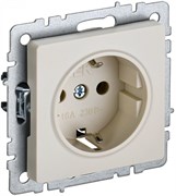 IEK Brite Base бежевый розетка 1-м с заземлением, с защитными шторками 16А BR-R14-16-K10