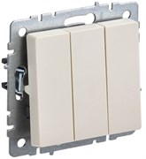 IEK Brite Base бежевый выключатель 3-клавишный 10А BR-V30-0-10-K10