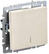IEK Brite Base бежевый выключатель 1-клавишный с индикацией 10А BR-V10-1-10-K10
