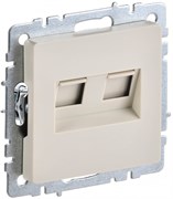 IEK Brite Base бежевый розетка компьютерная 2-ая RJ45 кат.6 BR-K20-2-K10