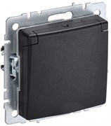 IEK Brite Base чёрный розетка 1-м с заземлением, с защитными шторками и крышкой 16А IP44 BR-R16-16-44-K02 IEK Brite Base чёрный розетка 1-м с заземлением, с защитными шторками и крышкой 16А IP44 BR-R16-16-44-K02