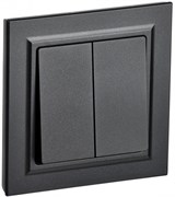 IEK Brite чёрный выключатель 2- клавишный. 10А в сборе BR-V20-0-10-K02-F IEK Brite чёрный выключатель 2- клавишный. 10А в сборе BR-V20-0-10-K02-F