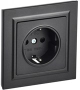 IEK Brite чёрный розетка с заземлением и шторками, 16А в сборе BR-R14-16-K02-F IEK Brite чёрный розетка с заземлением и шторками, 16А в сборе BR-R14-16-K02-F