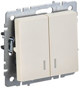 IEK Brite Base бежевый 2-клавишный с индикацией 10А BR-V20-1-10-K10 IEK Brite Base бежевый 2-клавишный с индикацией 10А BR-V20-1-10-K10