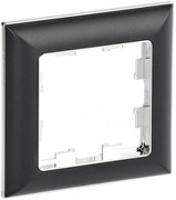 IEK Brite Decor чёрный / хром 3D-форма рамка 1-местная BR-M12-12-2-K23 IEK Brite Decor чёрный / хром 3D-форма рамка 1-местная BR-M12-12-2-K23