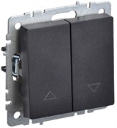 IEK Brite Base чёрный выключатель жалюзи 10А BR-V15-0-10-K02 IEK Brite Base чёрный выключатель жалюзи 10А BR-V15-0-10-K02