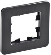 IEK Brite Decor чёрный / алюминий металл скруглённые углы рамка 1 место BR-M12-M-21-K02 IEK Brite Decor чёрный / алюминий металл скруглённые углы рамка 1 место BR-M12-M-21-K02