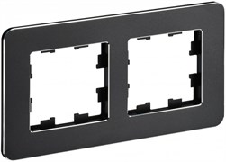 IEK Brite Decor чёрный металл скруглённые углы рамка 2 места BR-M22-M-01-K02 IEK Brite Decor чёрный металл скруглённые углы рамка 2 места BR-M22-M-01-K02